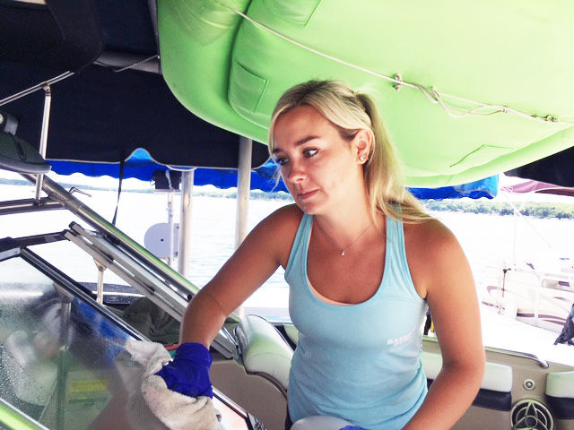 Erika Price of Barnacle Babes Boat Detailing